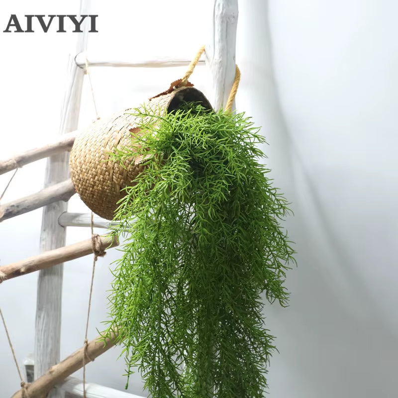 Hand Feeling Pine Needle Wall Hanging Rattan Simulation Leaf Outdoor Flower Micro Landscape Indoor Plant Wall Artificial Ivy