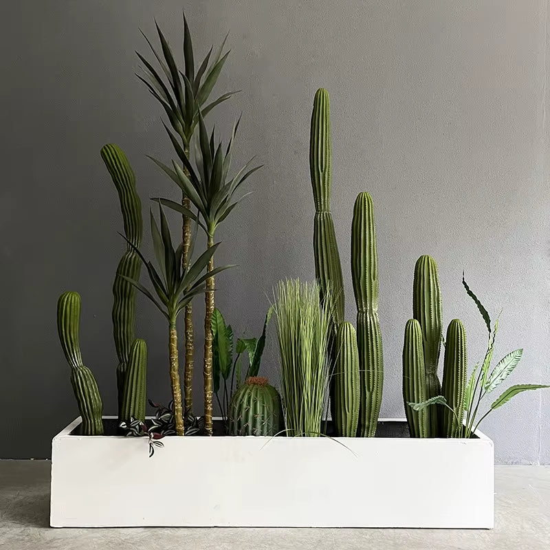 Simulated Green Plants, Fake Cactus, Cactus, Cactus, Large Indoor Window Layout, Landscaping, Simulated Plants