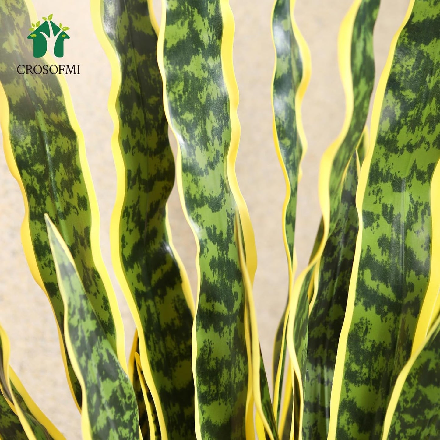 Artificial Snake Plant 35 Inch Fake Sansevieria Tree with 32 Leaves Perfect Faux Mother in Law Plants in Pot for Indoor House Home Office Garden Modern Decoration Housewarming Gift,Yellow