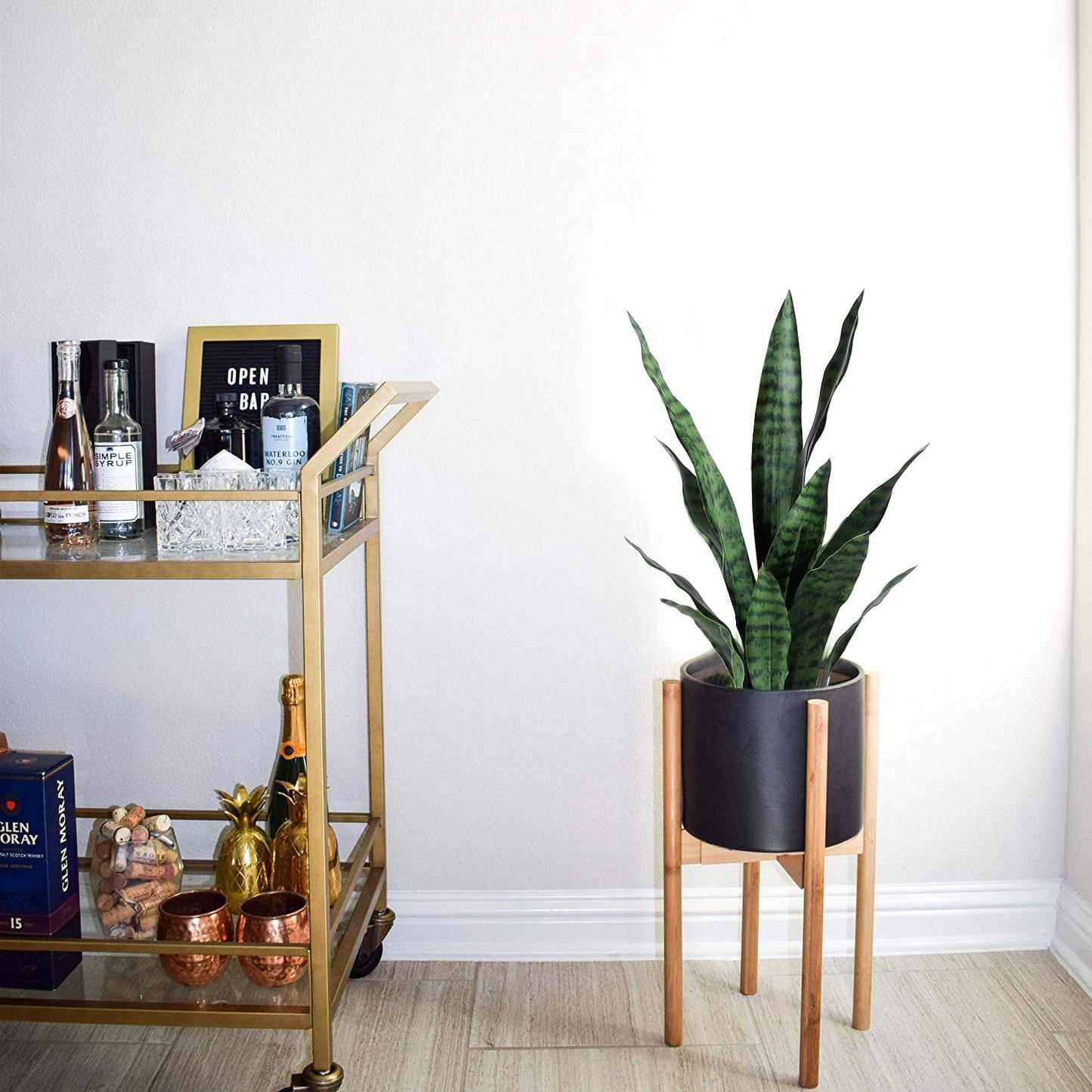 Artificial Snake Plant 22 Inch Fake Sansevieria Fake Agave Potted Plants Plastic Greenery for Home Garden Office Store Decoration 12 Leaves (Green)