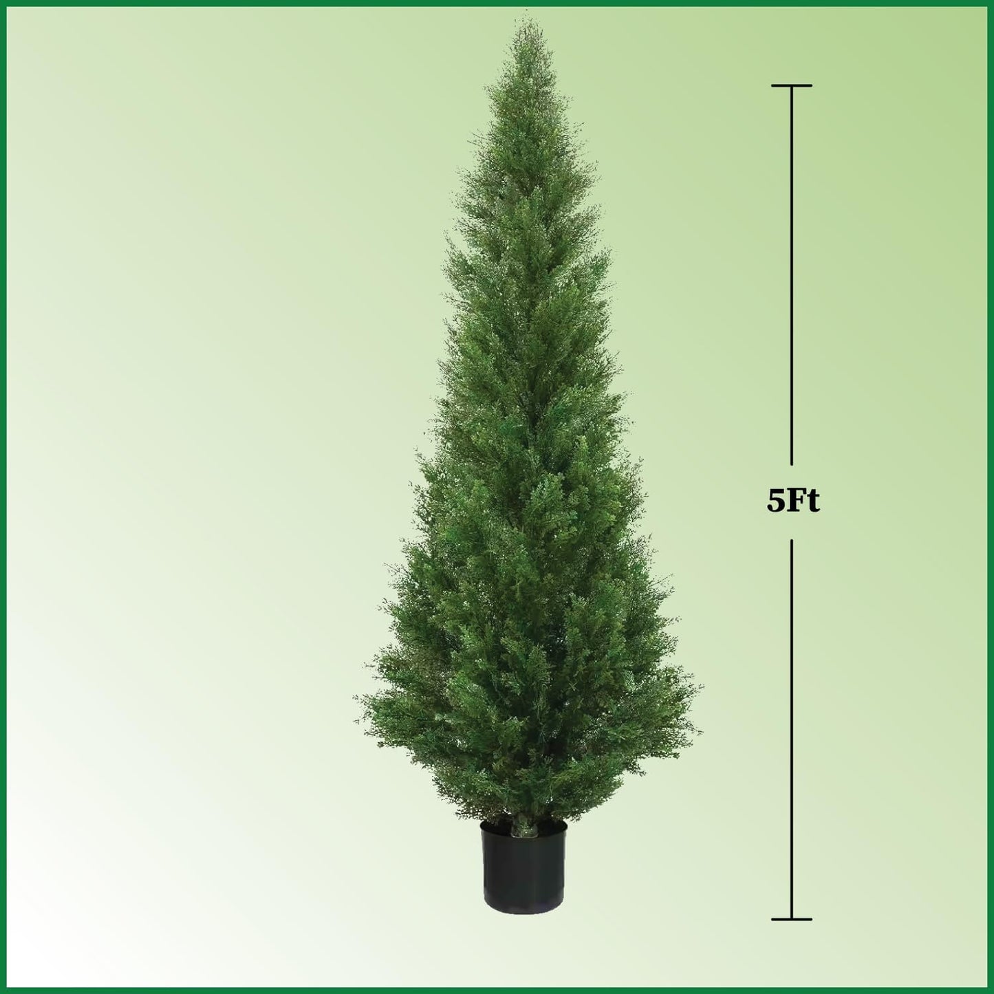 Two 5 Foot Outdoor Artificial Cedar Topiary Trees Potted Plants Two Peace Construction