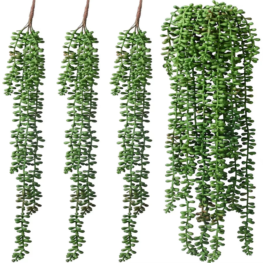 Artificial Succulent Plants Vine for Christmas Yree Accessories Indoor Home Wall Hanging Wedding Arch Decor Photography Prop