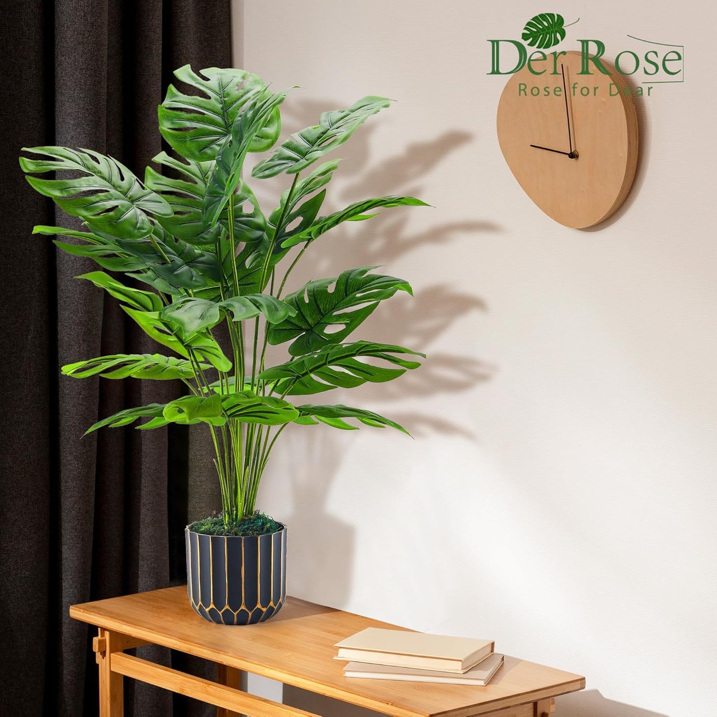Fake Plants Tall 28'' Artificial Monstera Faux Plants Indoor for Living Room Home House Decor
