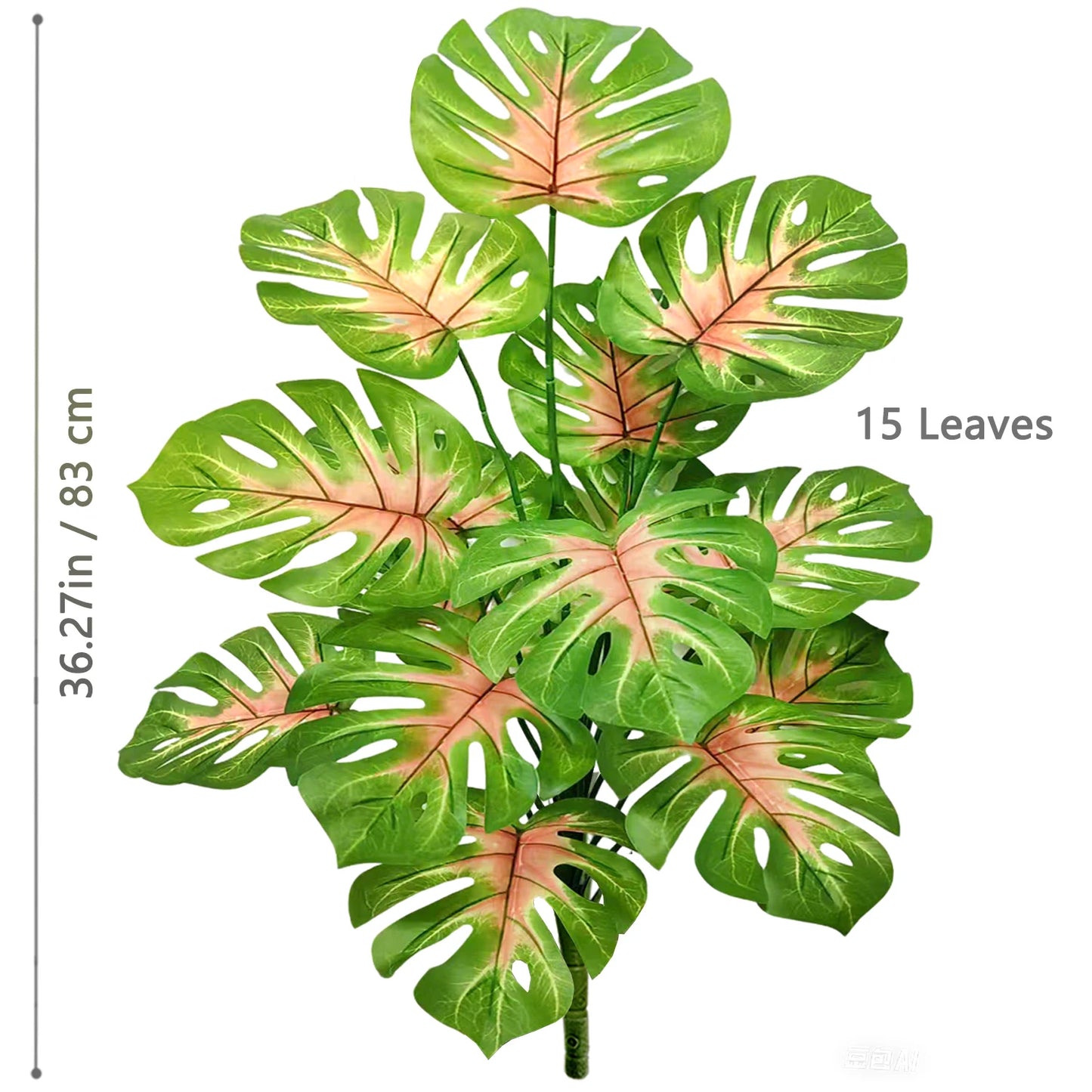 60-110Cm /43.3In Artificial Monstera Plants Fake Palm Tree Plastic Turtle Leaves Green Tall Plants for Home Garden Room Decor