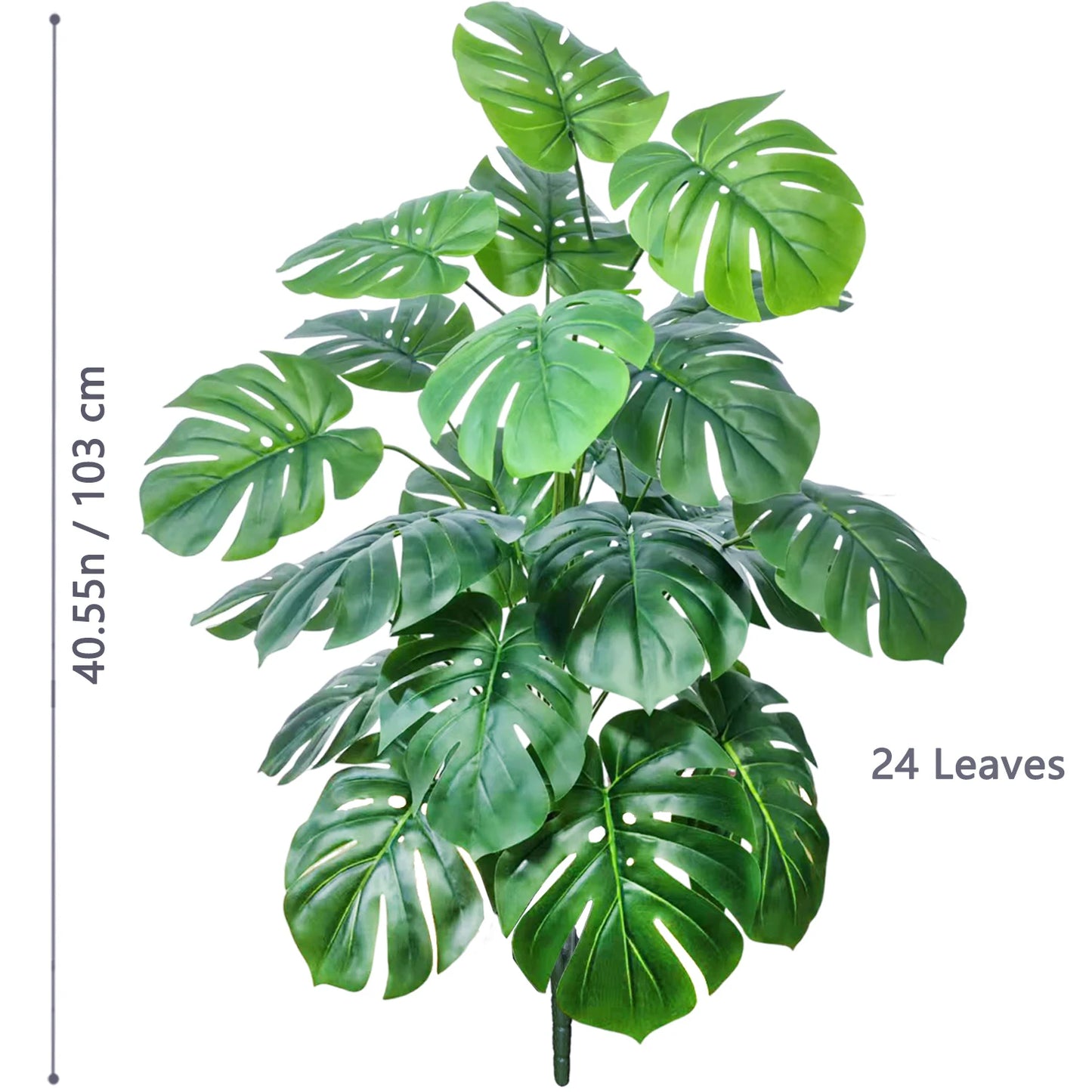 60-110Cm /43.3In Artificial Monstera Plants Fake Palm Tree Plastic Turtle Leaves Green Tall Plants for Home Garden Room Decor