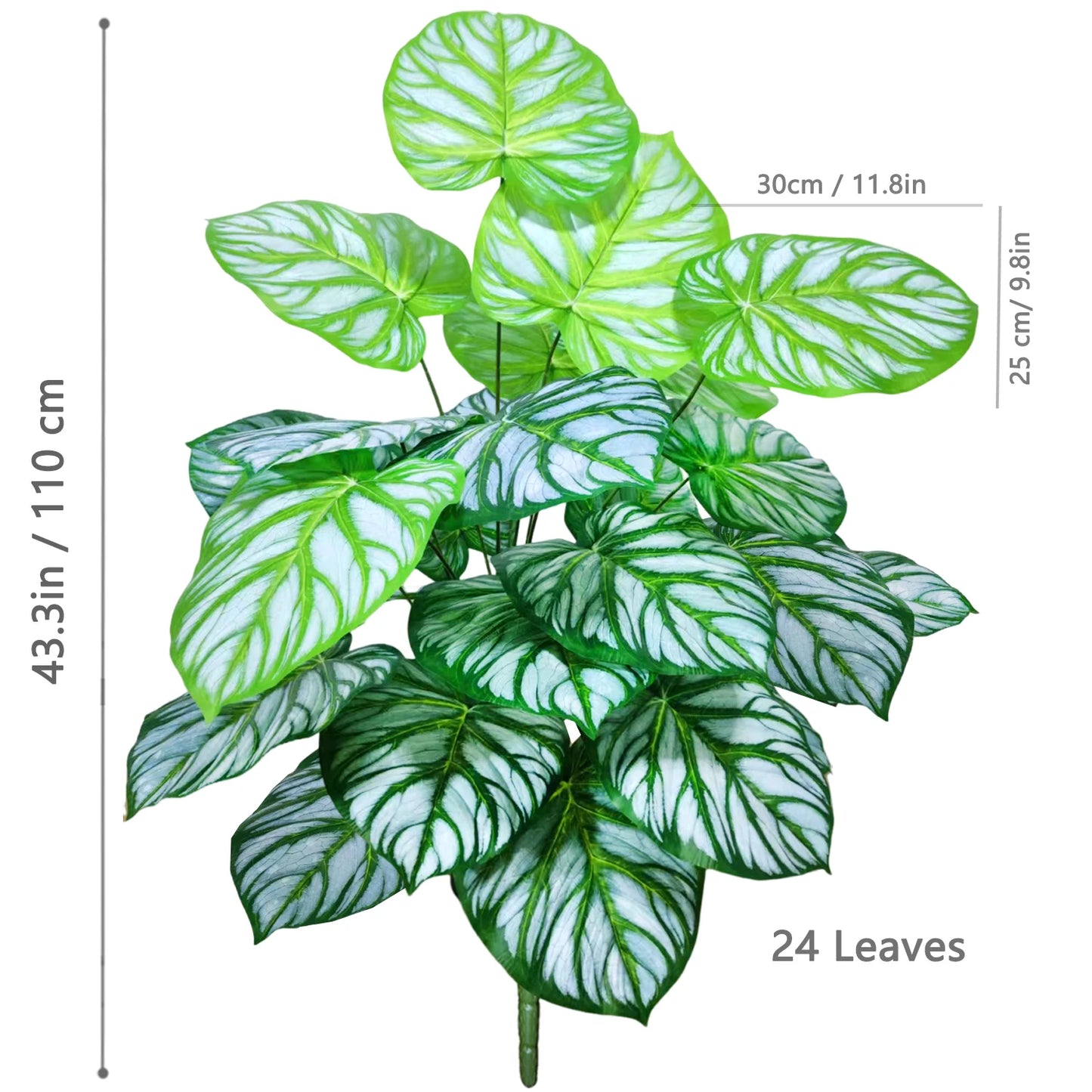 60-110Cm /43.3In Artificial Monstera Plants Fake Palm Tree Plastic Turtle Leaves Green Tall Plants for Home Garden Room Decor