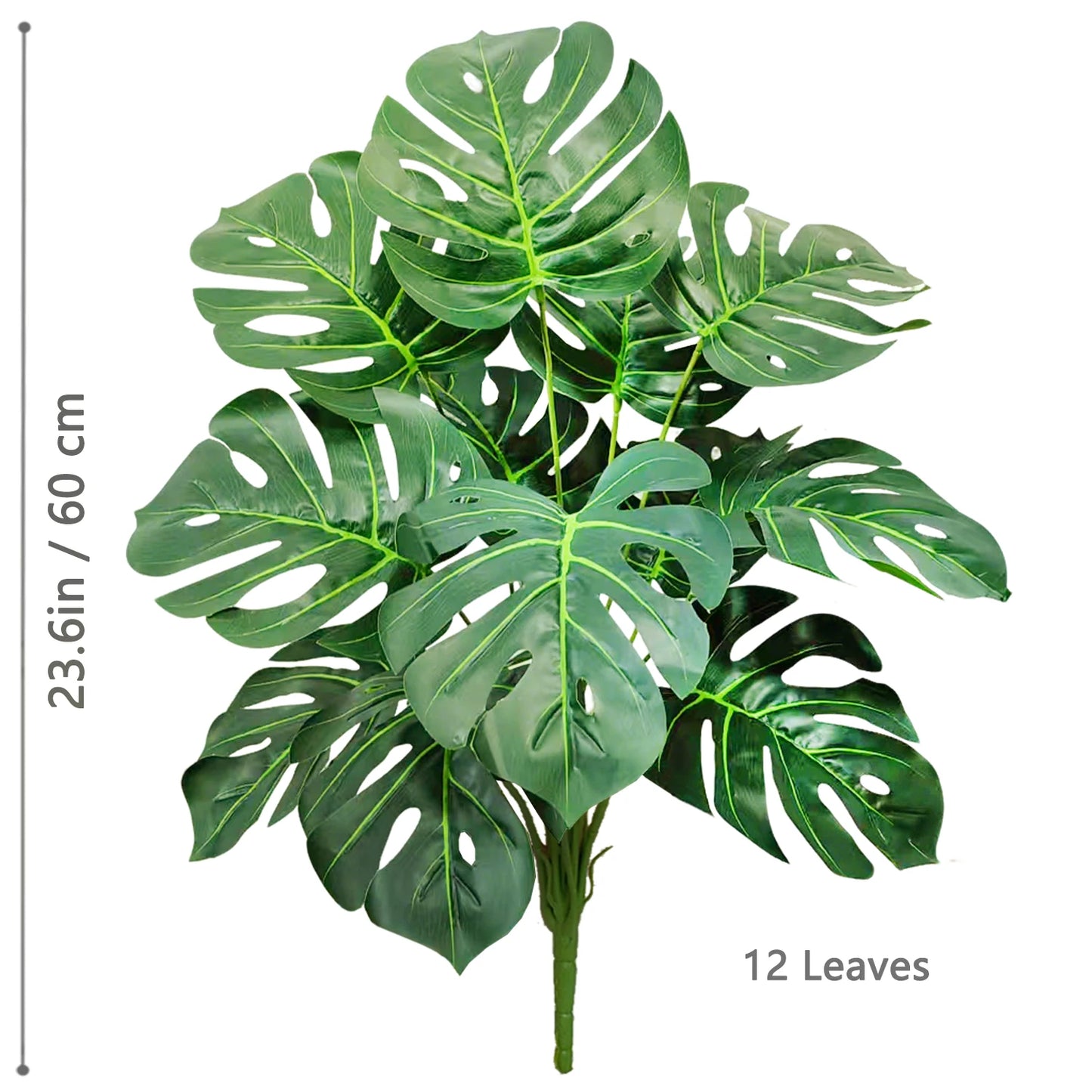60-110Cm /43.3In Artificial Monstera Plants Fake Palm Tree Plastic Turtle Leaves Green Tall Plants for Home Garden Room Decor