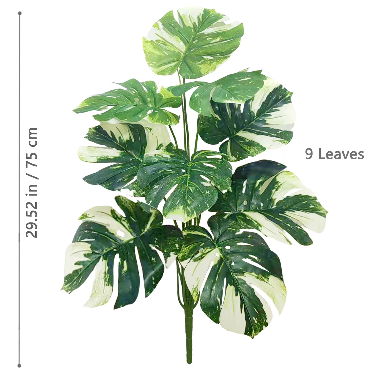 60-110Cm /43.3In Artificial Monstera Plants Fake Palm Tree Plastic Turtle Leaves Green Tall Plants for Home Garden Room Decor