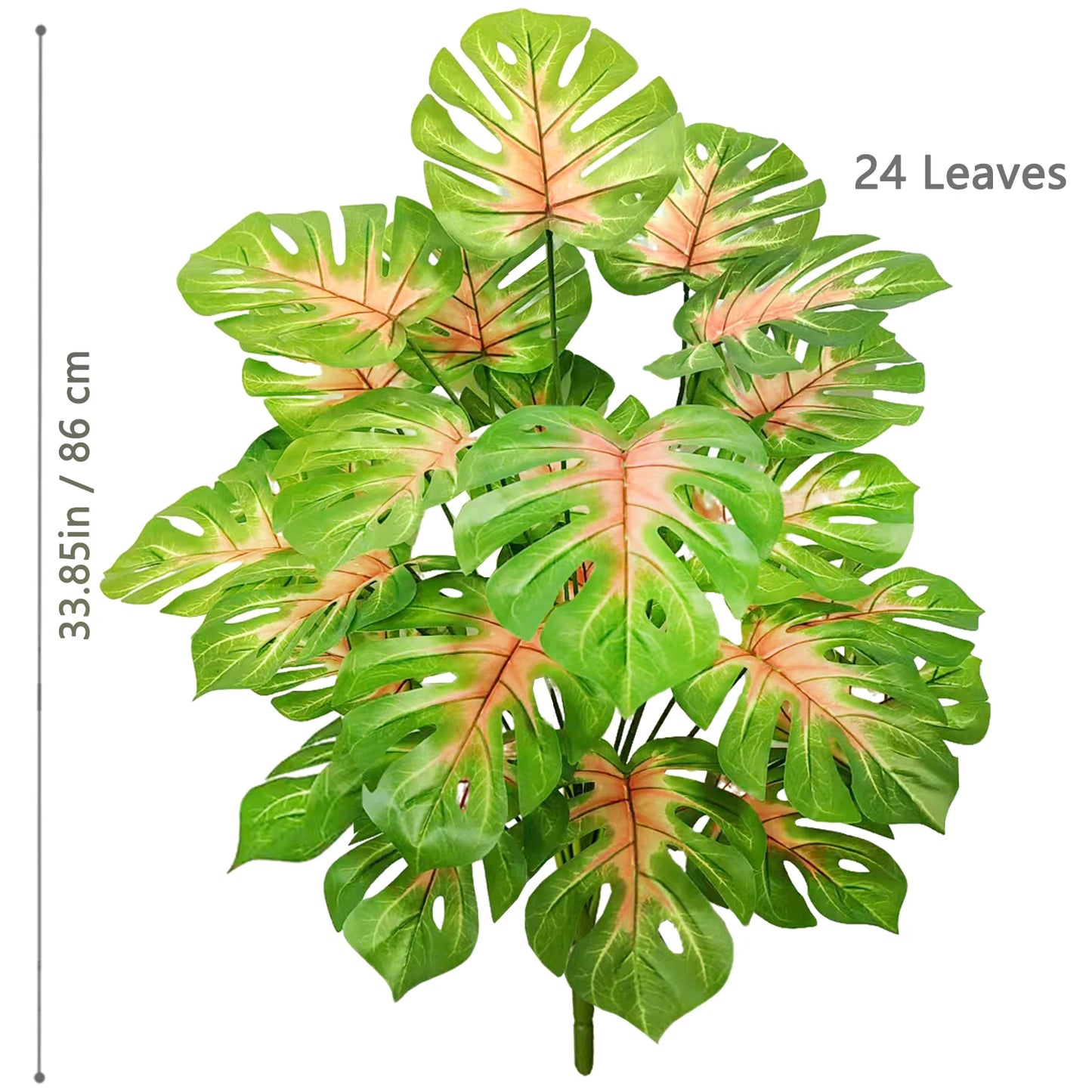 60-110Cm /43.3In Artificial Monstera Plants Fake Palm Tree Plastic Turtle Leaves Green Tall Plants for Home Garden Room Decor