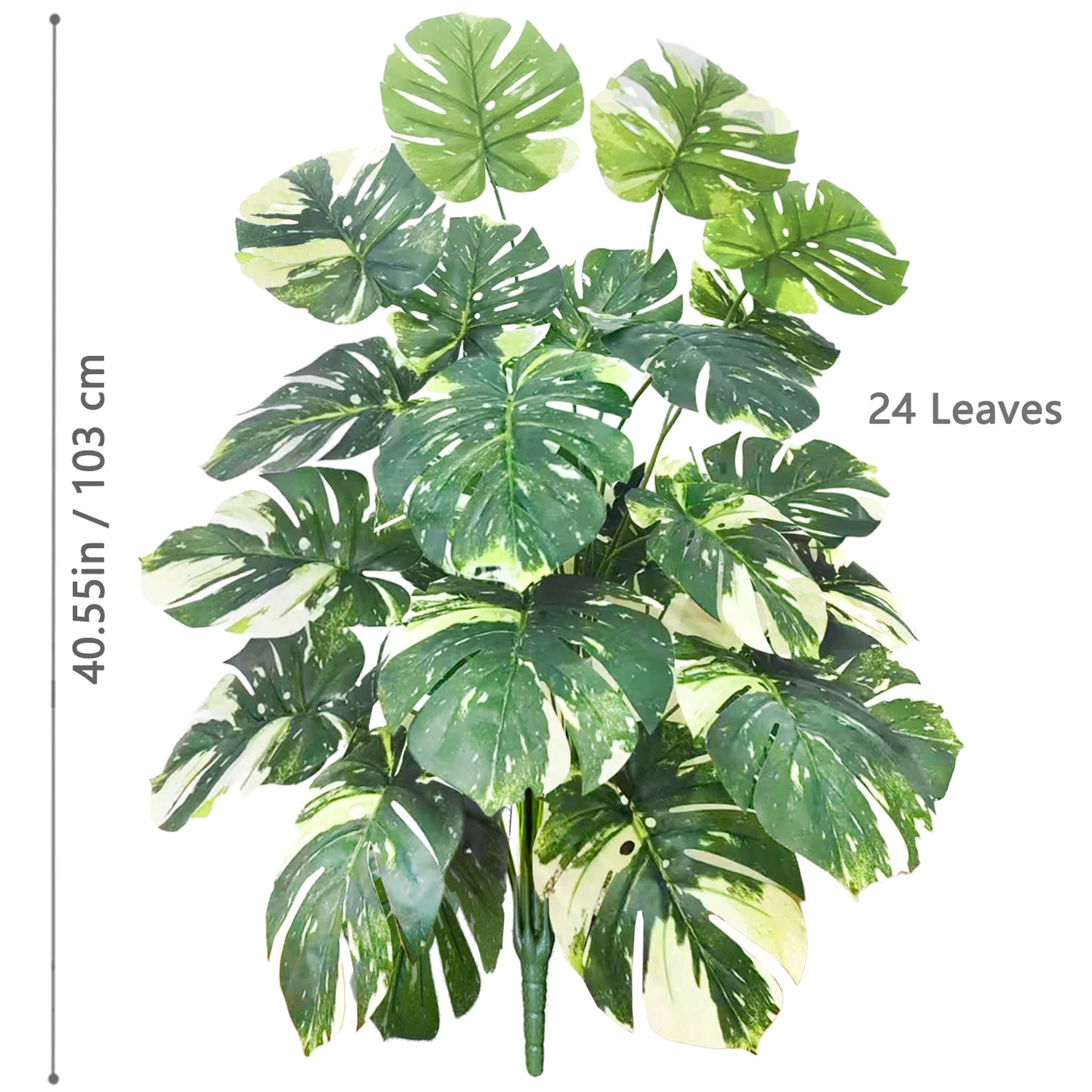 60-110Cm /43.3In Artificial Monstera Plants Fake Palm Tree Plastic Turtle Leaves Green Tall Plants for Home Garden Room Decor