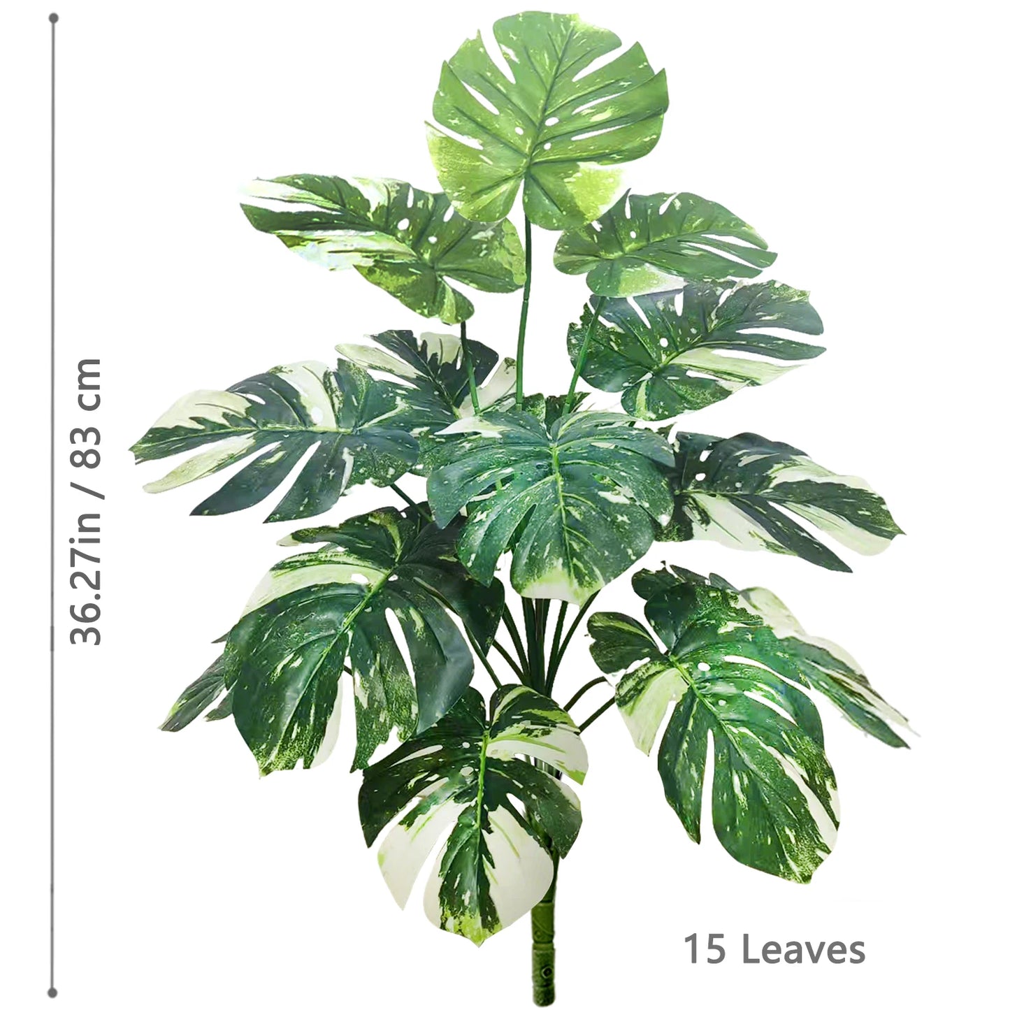 60-110Cm /43.3In Artificial Monstera Plants Fake Palm Tree Plastic Turtle Leaves Green Tall Plants for Home Garden Room Decor