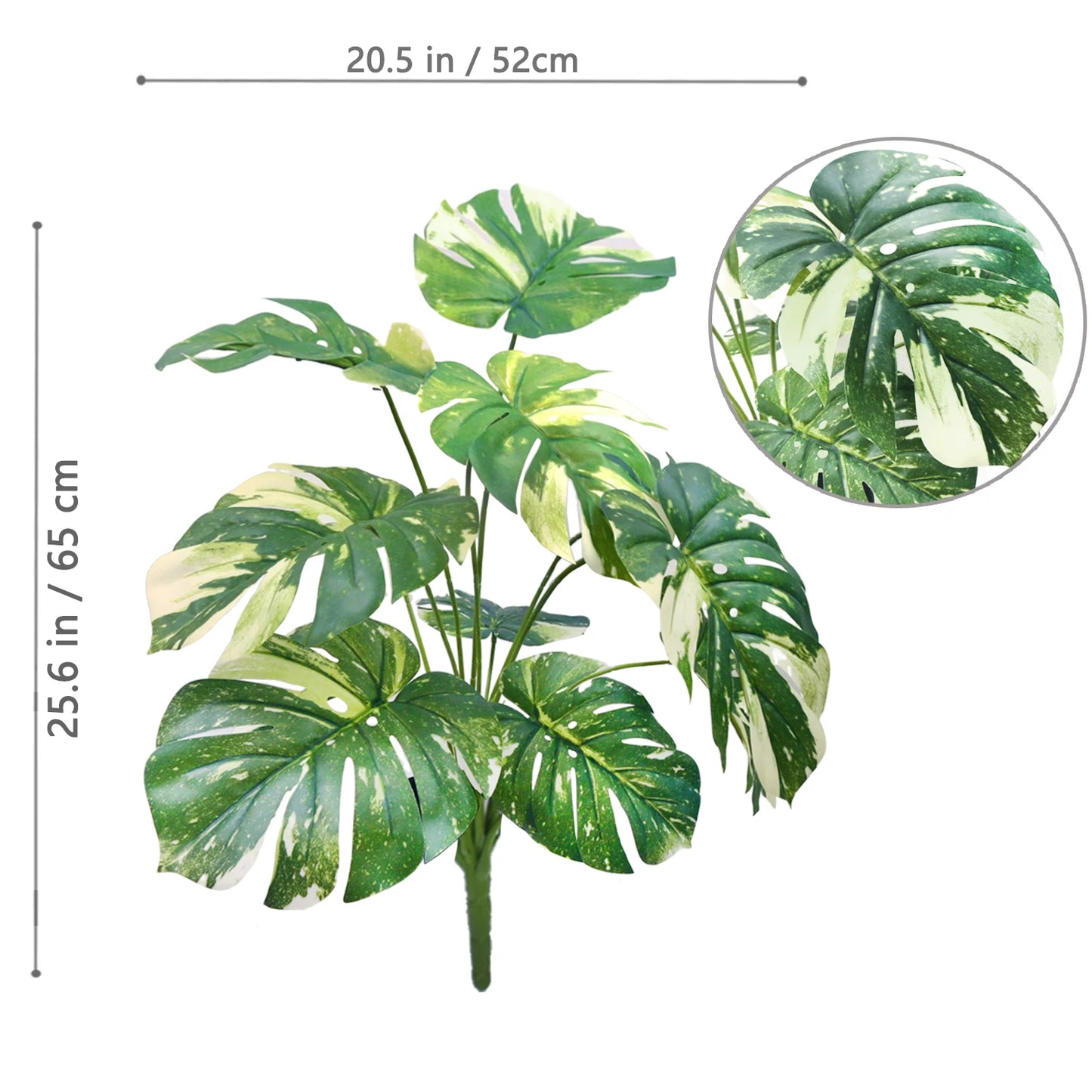 60-110Cm /43.3In Artificial Monstera Plants Fake Palm Tree Plastic Turtle Leaves Green Tall Plants for Home Garden Room Decor