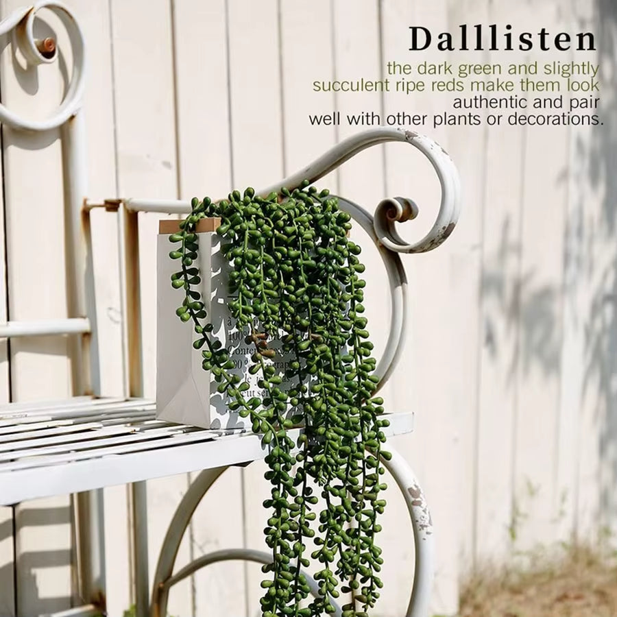 Artificial Succulent Plants Vine for Christmas Yree Accessories Indoor Home Wall Hanging Wedding Arch Decor Photography Prop