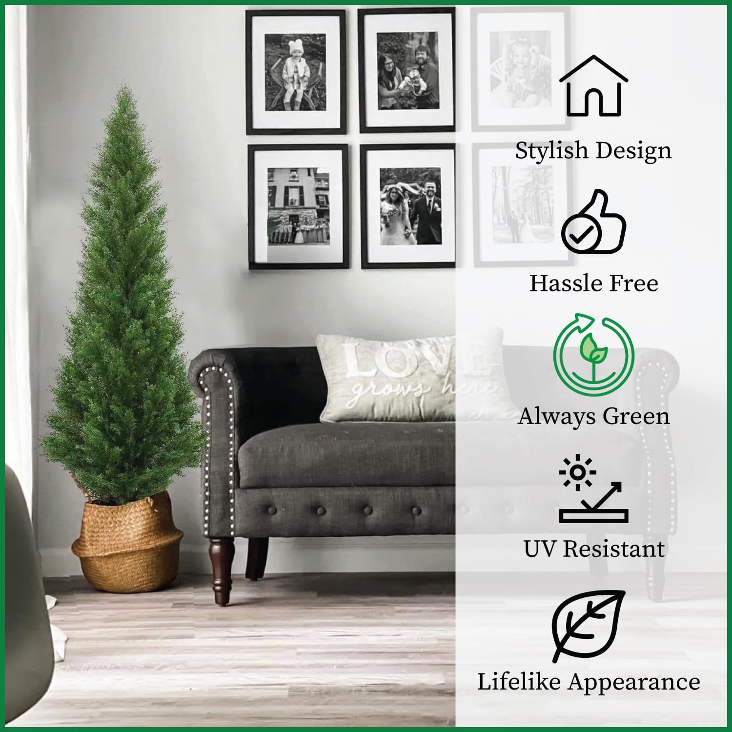 Two 5 Foot Outdoor Artificial Cedar Topiary Trees Potted Plants Two Peace Construction