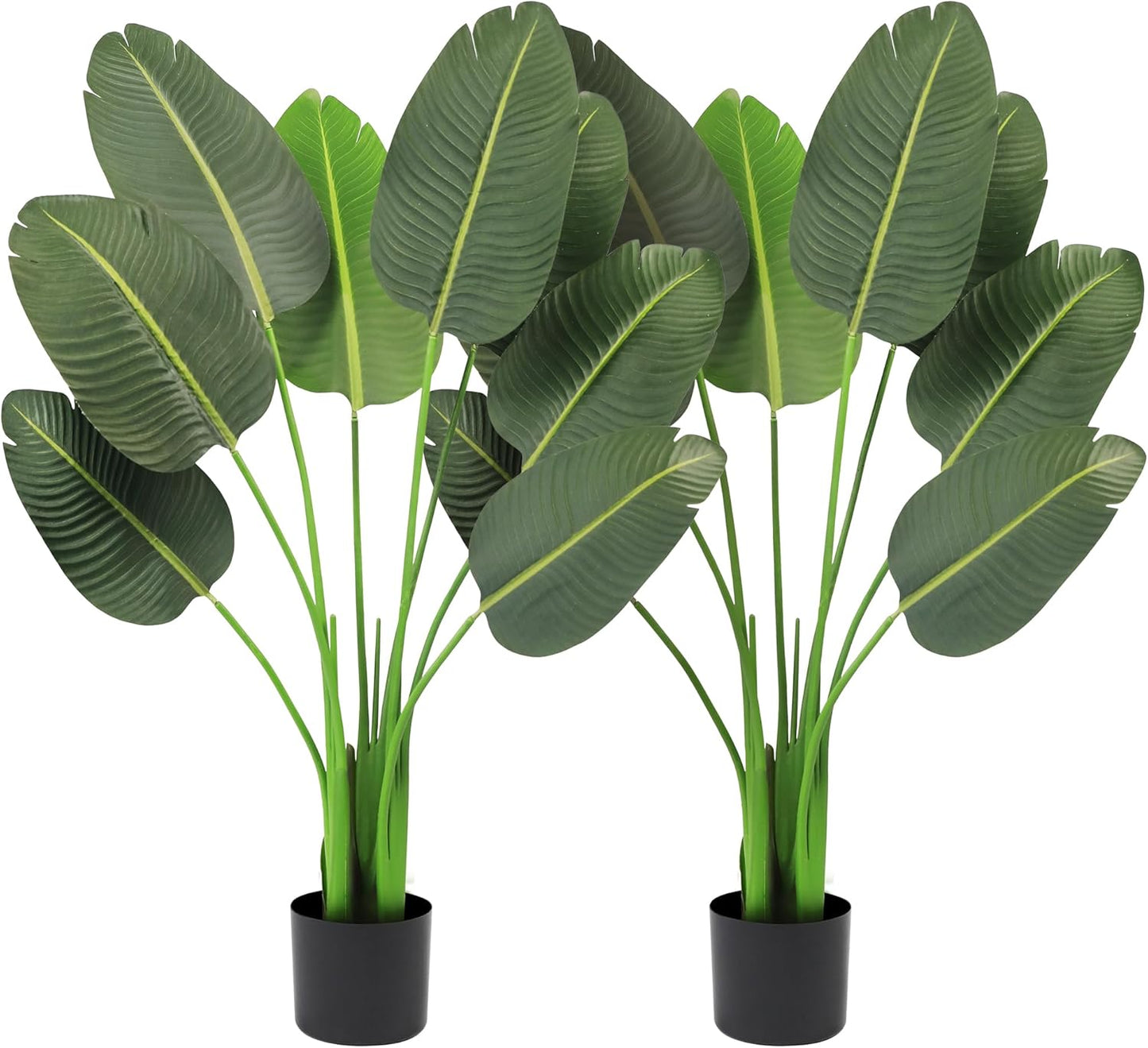 45In 2-Pack Artificial Bird of Paradise Trees, Fake Silk Tropical Banana Leaf Tree, Lifelike Faux Plants for Home Office Living Room House, Perfect Housewarming Gift, Indoor Outdoor Decor