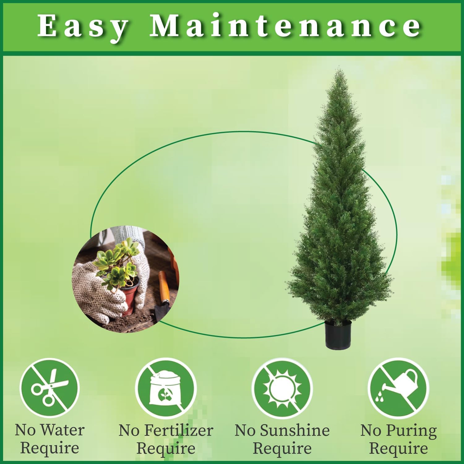 Two 5 Foot Outdoor Artificial Cedar Topiary Trees Potted Plants Two Peace Construction