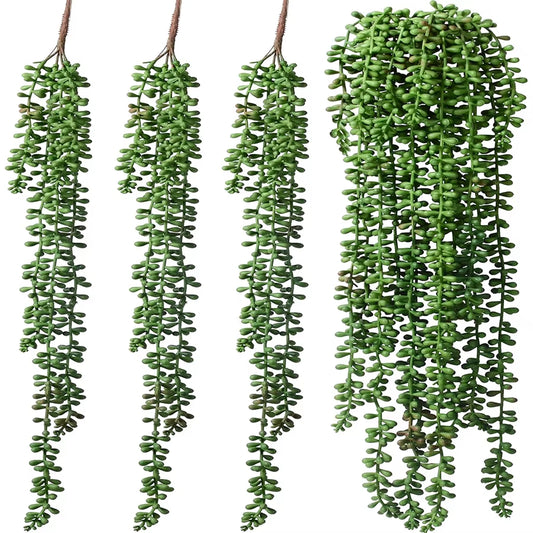 Artificial Succulent Plants Vine for Christmas Yree Accessories Indoor Home Wall Hanging Wedding Arch Decor Photography Prop