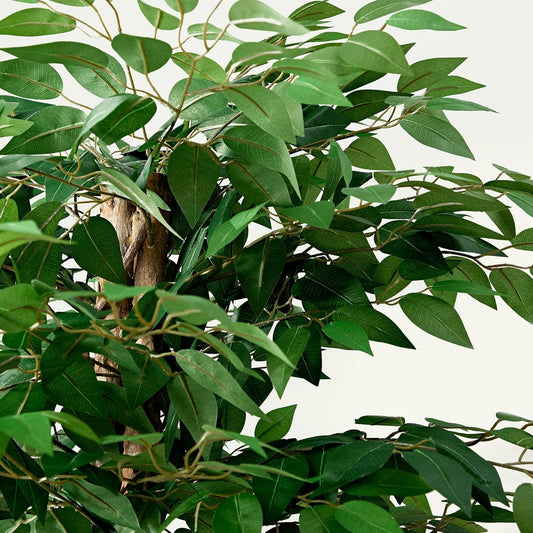 Ficus Tree Artificial 6 Feet, Tall Faux Tree in Pot, Fake Floor Plant with Realistic Tree Branch & Silk Leaves for Home Office Indoor Decor