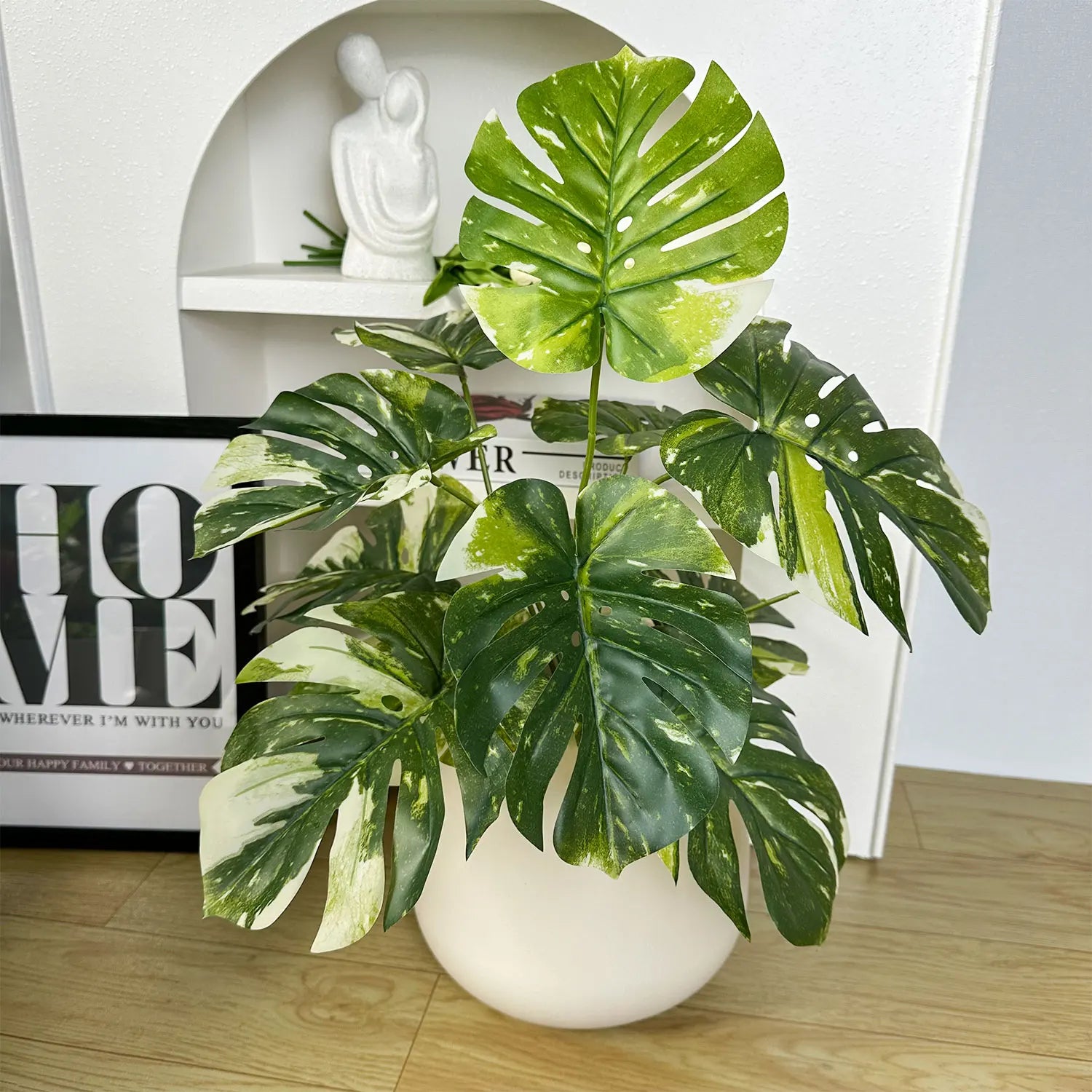 65/100Cm Monstera Plant Plastic Leaf Faux Plant Branch Realistic Ornamental Indoor Artificial Plant for Home Office Decor